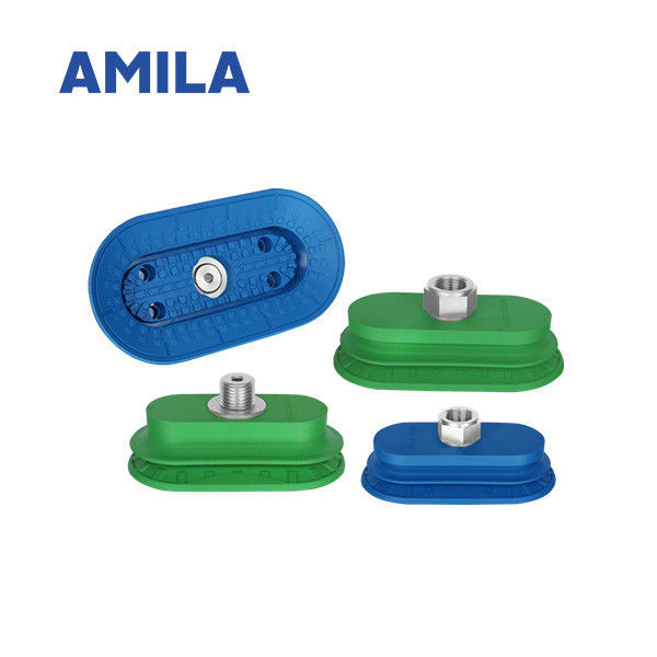 NBR Bellows Vacuum Cups Special For Metal Plate , Oval Suction Cups MAOB